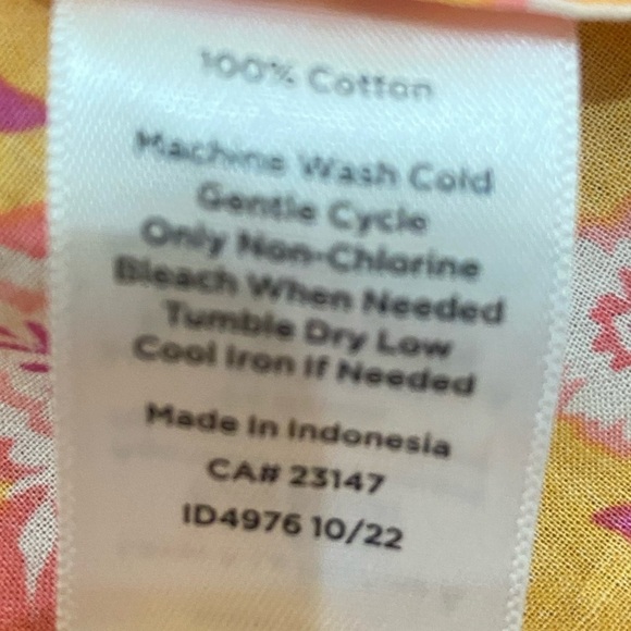 NWT Talbots creamsicle & coral floral lightweight cotton blouse sz large petite - Picture 11 of 11